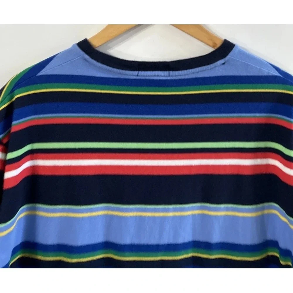 Mens Polo Ralph Lauren Stripe Classic Fit Pocket T Shirt Casual Shirt Large